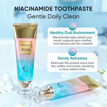 Niacinamide Whitening Toothpaste – Natural Whitening Toothpaste with Niacinamide, Gentle Formula for Brighter Teeth & Fresh Breath, 2-Pack (2)